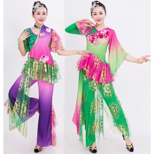 2016 new yangko dance costumes in the old fan dance dress National Classical costume adult female new modern dancing clothes