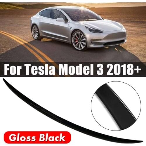 New NEW 1 Pcs Gloss Black ABS Trunk Spoiler Cover Trim Water Retaining Wing For Tesla Model 3 2018