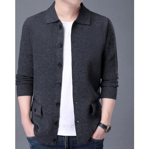 2021 Autum Winter Brand Fashion Knitted Lapel Sweater Cardigan Vintage Sweater Men Casual Woolen Men Coats Jacket Man Clothes