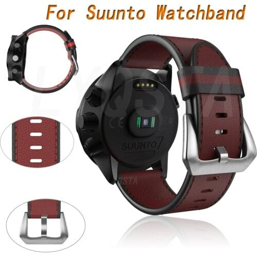 24mm Genuine Leather Watch Strap For Suunto 9/Suunto 9 Baro /Suunto 7/Suunto D5/Suunto Spartan Sport Wrist HR Watchband Correa