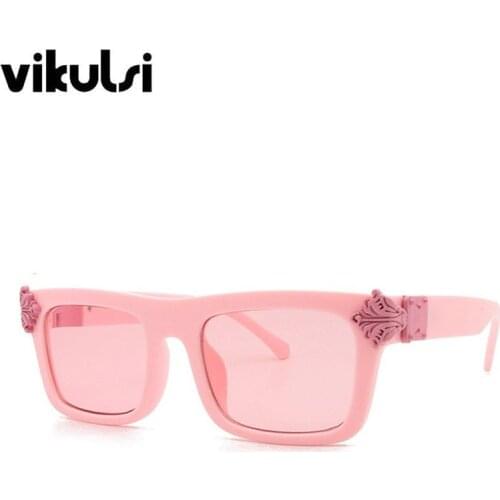 Pink Rectangle Sunglasses Women 2020 Brand Design Mens Oversized Square Sun Glasses Vintage Retro Shades Shield Eyewear Oculos