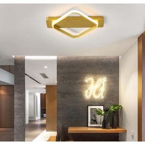 Gold frame Modern Led Ceiling Light 110V 220V Small Ceiling Lamp for Living room Bedroom Dining room Aisle Lamp Corridor Ligh