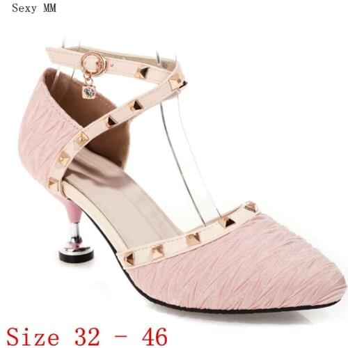 Women High Heels D'Orsay Pumps Ladies High Heel Shoes Stiletto Woman Party Shoes Small Plus Size 32 33 - 40 41 42 43 44 45 46
