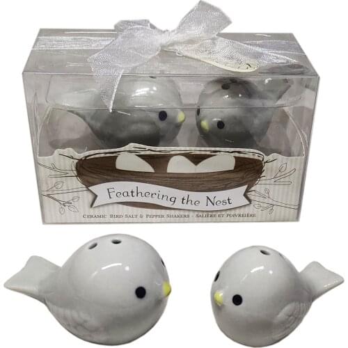 Ywbeyond 20pcs(10sets)/lot Baby shower gifts for guests Feathering the nest ceramic birds salt and pepper shakers