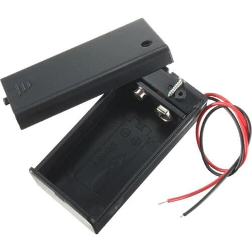 1Pcs/lot Free Shipping High Quality ABS DIY 6F22 9V Battery Storage Holder Case Box With Cord Wire Lead ON/OFF Toggle Switch
