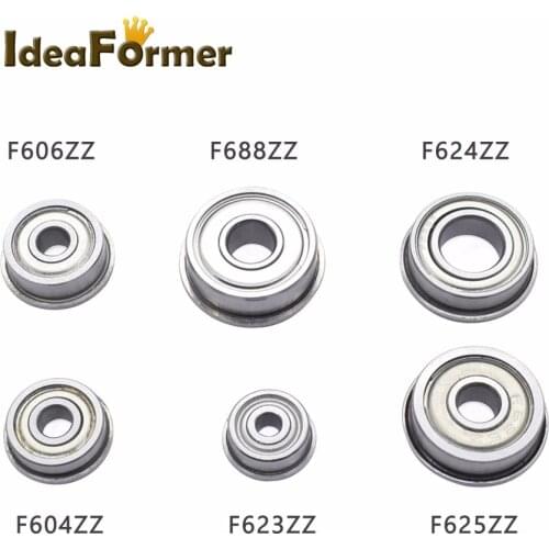 10pcs F688ZZ F604ZZ F606ZZ F623ZZ F624ZZ F625ZZ Flanged Flange Deep Groove Ball Bearings Size Options for Reprarp 3D printer