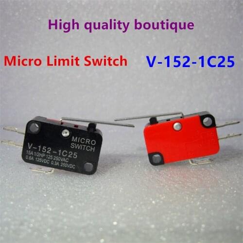 100Pcs High-quality V-152-1C25 SPDT 1NO 1NC 3Pin Short Straight Hinge Lever Limit Micro Switch