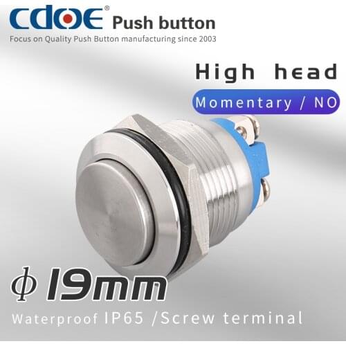 16mm normally open metal Momentary Domed head switch reset SPST waterproof push button switch
