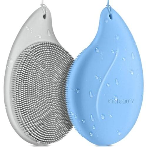 ETEREAUTY 2pcs Facial Cleansing Brush Skin Exfoliation Deep Cleansing Anti-Aging Soft Silicone Waterproof Face Scrub Brush