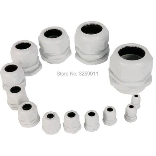 26PCS Cable Gland Nylon Plastic Waterproof Adjustable Cable Connectors Cable Gland Joints With Gaskets PG7 PG9 PG11 PG16 PG13.5