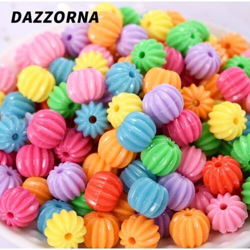 30-120Pcs Multicolor Threaded Acrylic Beads Round with Holes Loose Spacer Beads for Diy Jewelry Making Handicraft Accessories