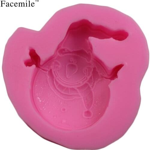 3D Snowman Mold Fondant Sugar Jello Jelly Soap Gift Decorating Tool Silicone Biscuit Chocolate Ice Cube Tray baking Mould 50-148