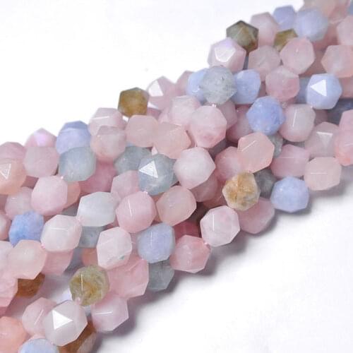 5-12mm Natural Faceted Mixed-color Morgan Loose beads For Jewelry Making Beads Bracelets 15'' DIY Beads Necklace Earring Trinket
