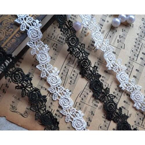 5Yard/lot Water soluble lace trim rose flower embroidery lace fabric material bride hair wedding dress clothing diy accessories