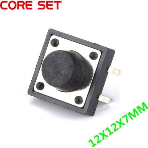 50Pcs/Lot 12x12x7MM Micro SwitchTouch Button Self-reset Button 12*12*7mm keys button DIP 4PIN