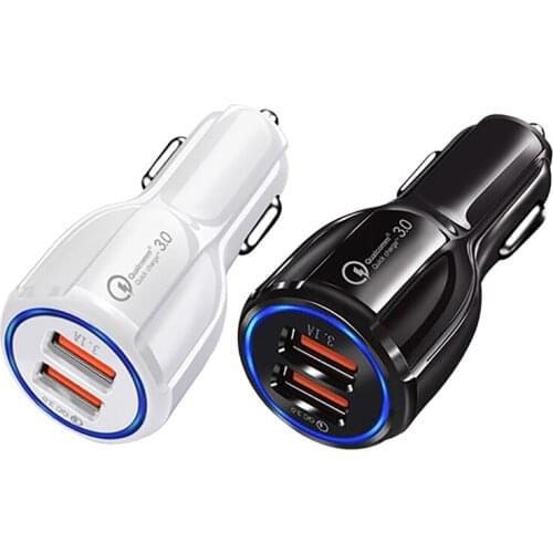 Car Charger Bowling Ball 6A Fast Charge Halo Car Charger Multi-Function Dual USB Car Charger
