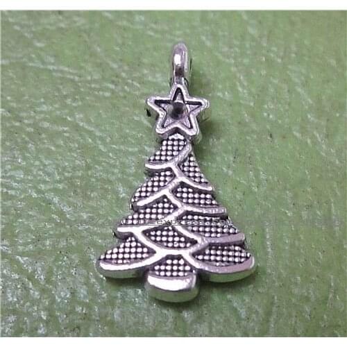 Free Shipping 300Pcs Alloy Metal christmas tree Charms Pendants jewelry pendants