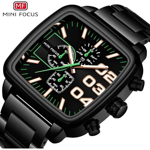 MINI FOCUS Mens Watches Luxury Stainless Steel Chronograph Mens Quartz Wrist Watch Personalized fashion Sports Watch Relogios
