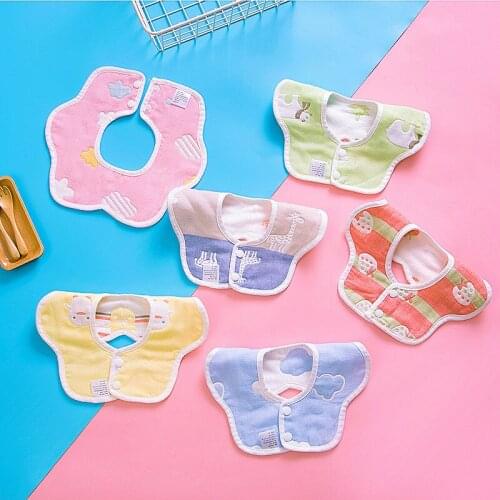 Baby Bibs Cotton Cartoon Waterproof Cloth Bibs Saliva Towel Rotating Baby Babador Feeding Smock Infant Burp Cloths Bandana Bibs