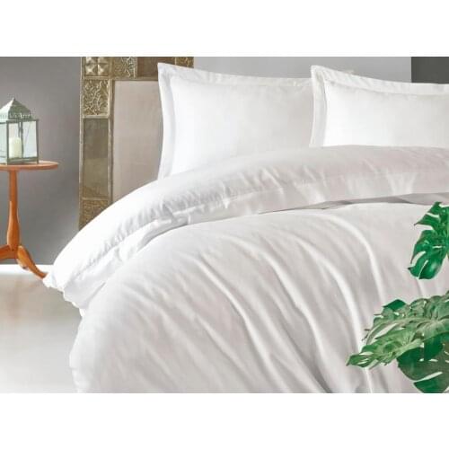 Cottonbox Elegant Satin Double Bed Duvet cover set White
