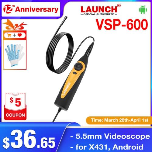 Launch VSP-600 USB Borescope Camera 5.5mm Waterproof Inspection Endoscope 6 LED Lights VSP600 Videoscope for X431 Series Android