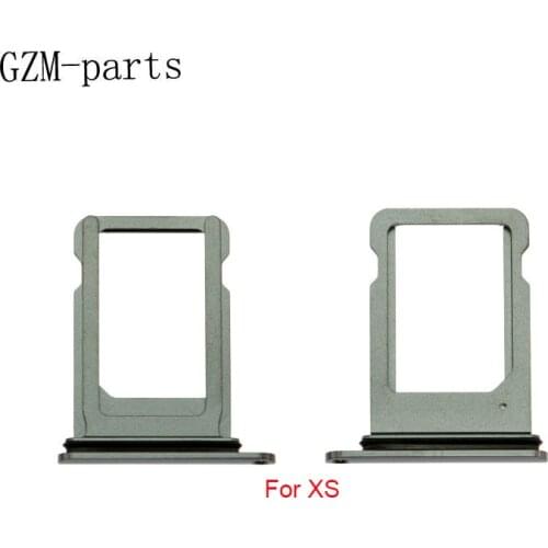 GZM-parts 1 Piece Single Dual SIM Card Tray Holder For iPhone Xs max XS SIM Holder Slot Tray Container Adapter Replacement