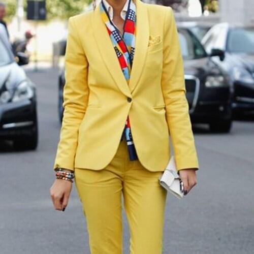 Custom Fashion High Quality Yellow One Button Men Suits Slim Fit Groom Tuxedo For Wedding Dress Party Costume (Jacket+Pants)