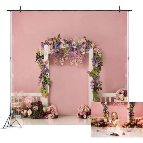 Colorful Flower Photography Backdrop Baby Shower Wedding Happy Birthday Party Photo Background Studio Booth Decoration Banner