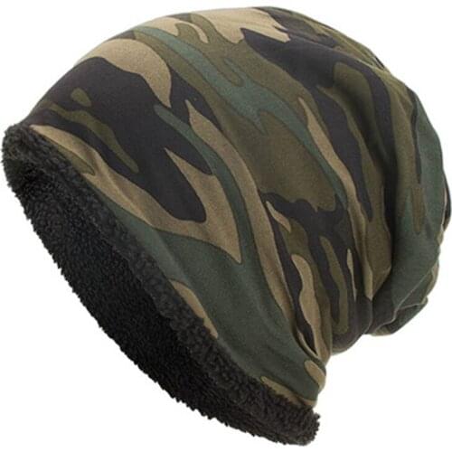 Hot Sale Men New Fashion Camouflage Flower Beanie Men Bonnet Bone Head Cap Winter Cotton Beanies Caps Hat Bonnet Homme