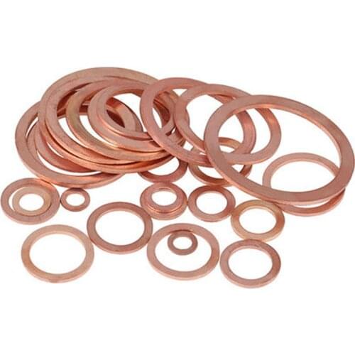 2pcs M33 M36 M42 M48 Copper washer Flat gasket Marine table gaskets Outer diameter 42mm-58mm thickness 2.0mm