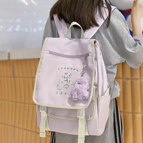 Fashion Harajuku Embroidery Student Bag Travel Women Waterproof Kawaii Backpacks Female Laptop Cute Lady Cool Girl College Bags