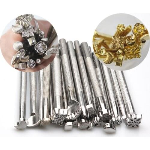 Alloy Metal Handmade DIY Leather Tools Set Leather Steel Punch Alphabet Carvings Tool Leather craft Stamps Leather carving seal