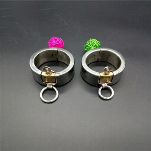 Handcuffs for sex slave toys bdsm women bondage restraints fetish stainless steel hand cuffs metal adult sex game for couples