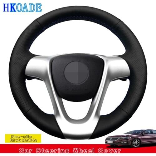 DIY Hand-stitched Black Genuine Leather Car Accessories Steering Wheel Cover For Smart Fortwo 2009-2013 Smart Forjeremy 2013