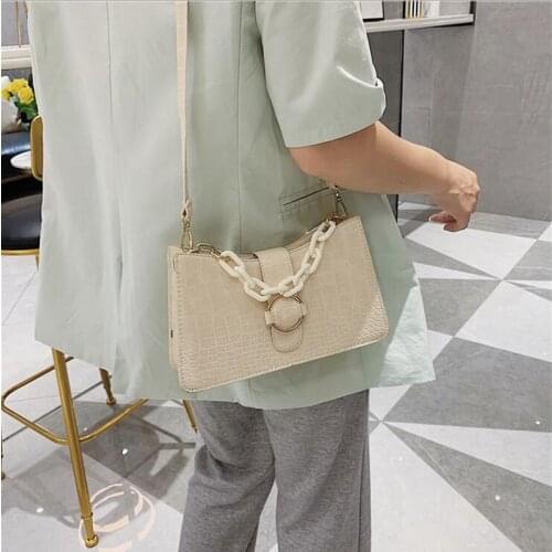 2020 new fashion versatile messenger bag color contrast shoulder bag armpit bag summer leather bag popular womens bag