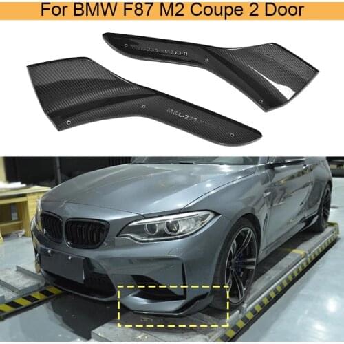Carbon Fiber Front Bumper Splitters Lip Flaps Cupwings for BMW 2 Series F87 M2 Coupe 2 Door 2016-2020 Front Splitters Aprons