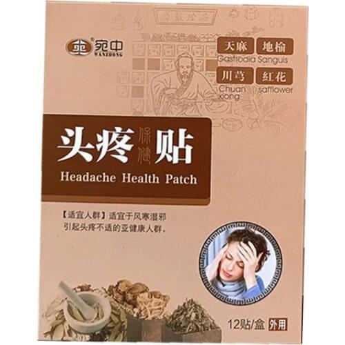 12Pcs/box Relieve Headache Patch Treat Migraine Sickness Dizziness Anti Headache Plaster Help Sleeping Relax Head Health Care