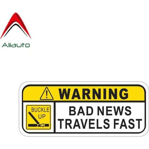Aliauto Warning Car Sticker Buckle Up Bad News Trvels Fast Waterproof Accessories PVC Decal for Mazda Mazda 3 Subaru,15cm*6cm