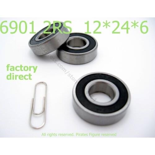 Factory Direct High quality miniature deep groove ball bearing 6901 6901 2RS 61901 2RS 6901 bearing 12*24*6 mm 50 PCS