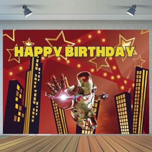 Cartoon Superheroes Guard The World Background Boy Birthday Party Decoration Photography Studio Photo Digital Backdrop Cloth