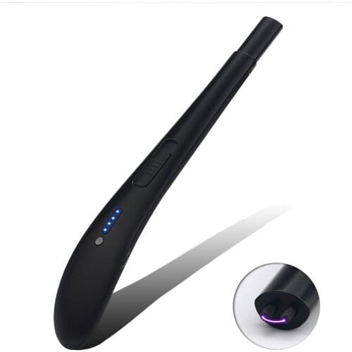 New metal Windproof Plasma Electronic USB Recharge BBQ Arc Kitchen Outdoor Barbecue Igniter Display Power Electric Candles Light