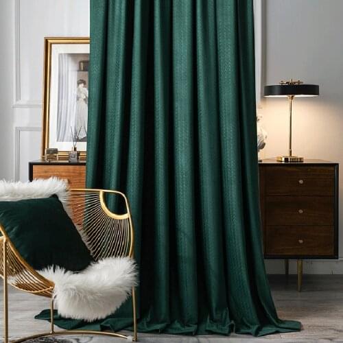 Light Luxury Nordic Dutch Velvet Jacquard Curtains for Living Room Bedroom Modern Flannel Wheat Ear Jacquard Curtains Custom