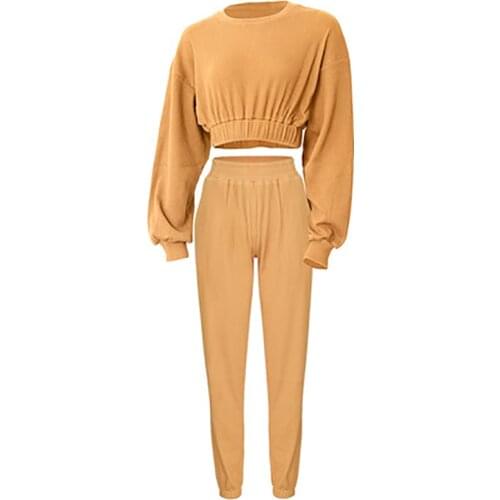 Fitness Long-Sleeved Top Yoga Wear European And American Womens Fall/Winter Sweater Set Running Sportswear Two-Piece Suit