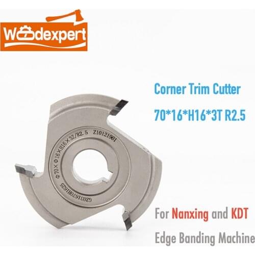 Corner Trim Cutter for KDT&Nanxing Edge Bander Machine Corner Round Trimming Cutter 70*16*H16*3T R2.5 for Office Furniture