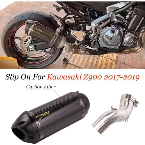 For Kawasaki Z900 2020 2021Motorcycle GP Exhaust Modified Stainless Steel Full System Connection 51mm Carbon Muffler Slip-On