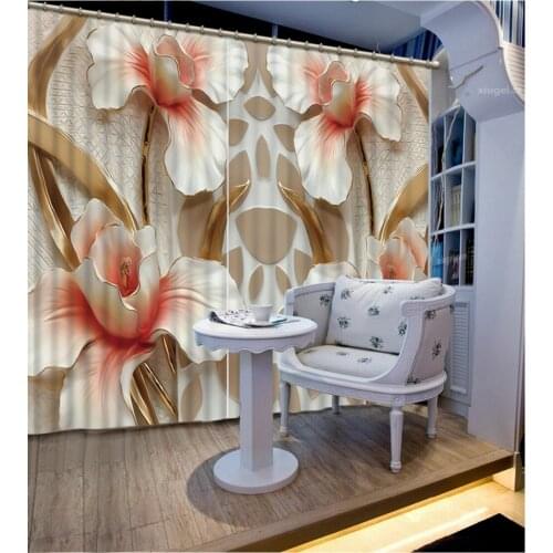 High Quality Customize size Modern relief 3d flower custom curtain fashion decor Sunshade Window Curtain 3D Curtains