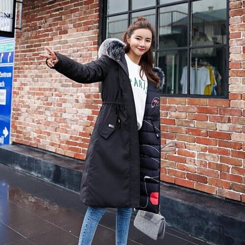 Cotton Zipper Slim Cotton Liner Full Zippers Direct Selling New Arrival Woman 2019 Winter Clothes Long Fund Loose Coat