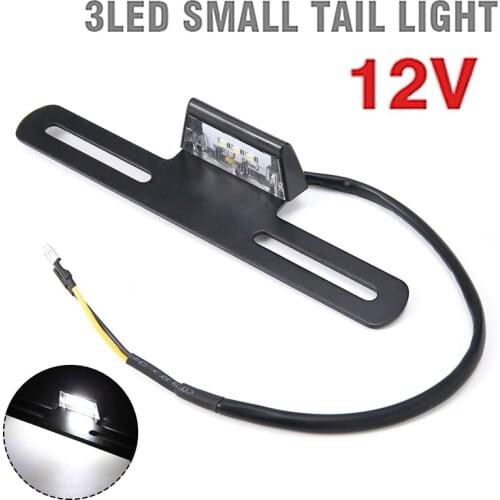 1pc 12V 1W Motorcycle License Plate Holder Bracket White LED Scooter Number Plate Light Accessories Parts 18x5x3cm Parts