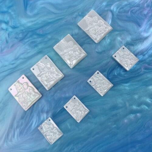 10pcs/lot 8×11mm & 12x16mm Natural Mother of Pearl Shell Grace Sacred Heart of Jesus Angel Mount Carmel Shape Mother Pearl