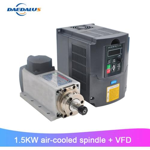 1.5KW ER11 Air Cooled Spindle Router CNC Spindle Motor Machine Tools Spindle + 110V 220V FVD Inverter For CNC Machine Tools
